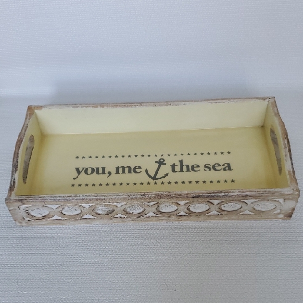 You, Me & The Sea Wooden Decorative Tray - NWT